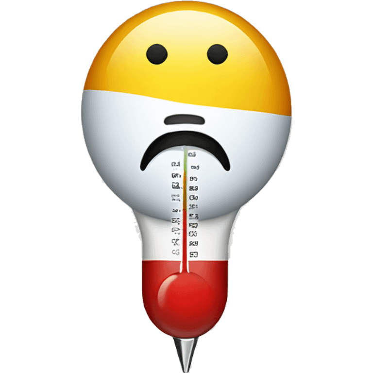 emoticon with a thermometer in its mouth emoji