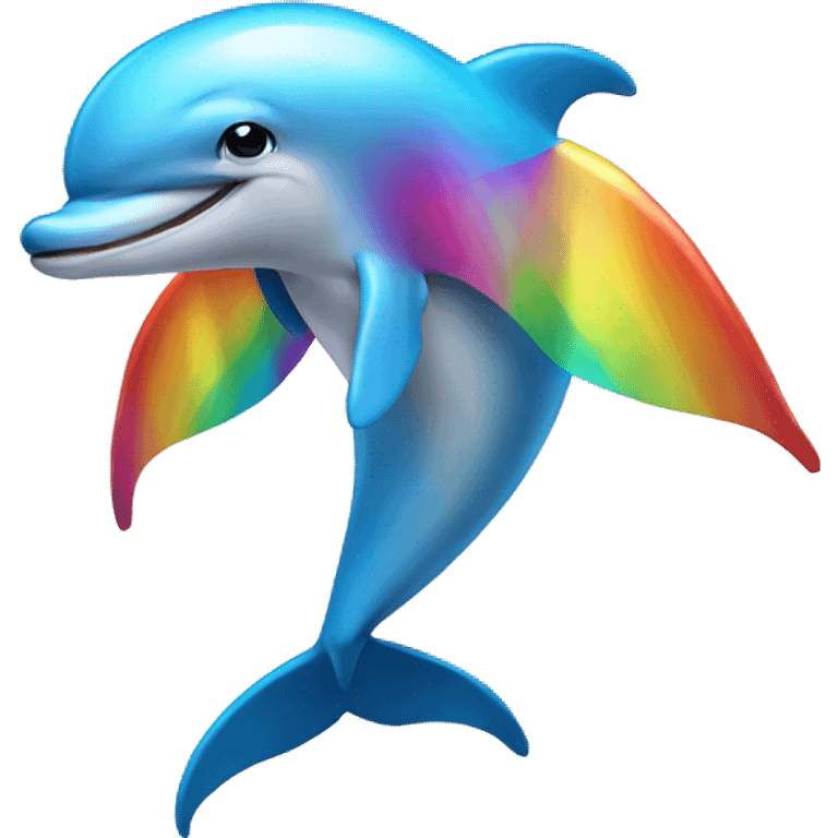 Dolphin with rainbow wings emoji