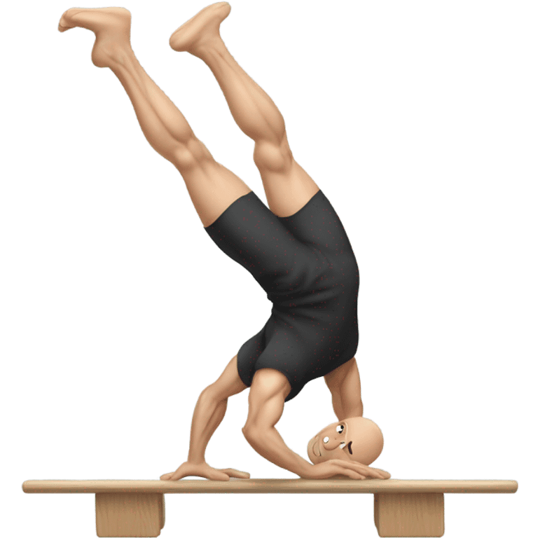 man do calisthenics skill, man is white and do a planche skill emoji