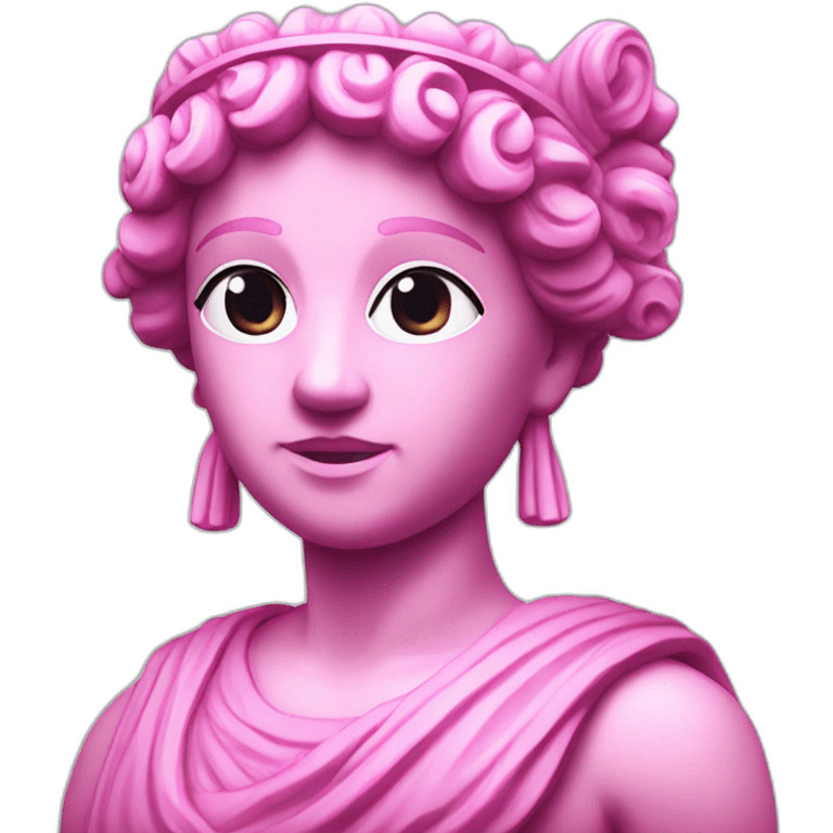 pink greek statue with a glowing headband emoji