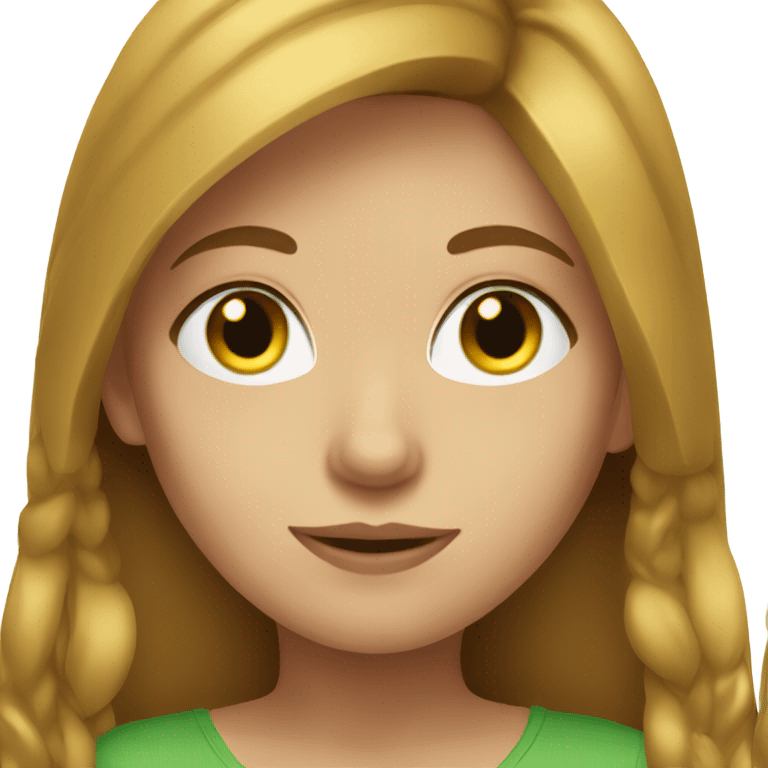 a girl with golden brown hair and green eyes emoji