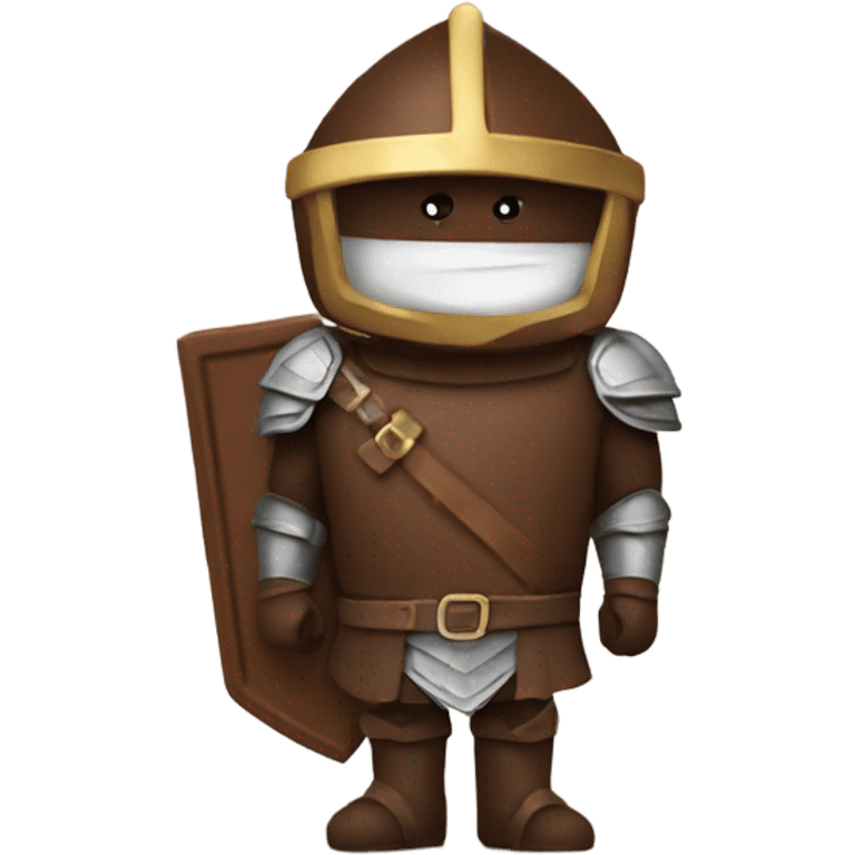 Chocolate bar wearing armor emoji