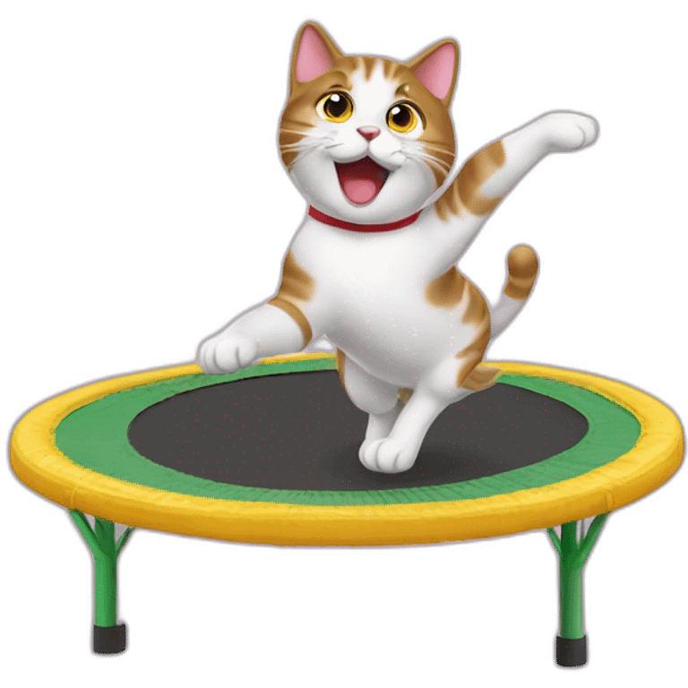 Un chat sur un trampoline emoji