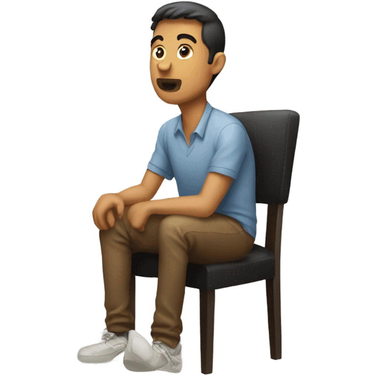 guy sitting on human chair emoji