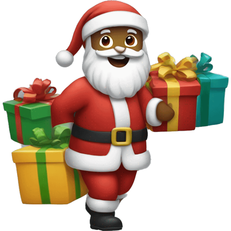 Santa carrying presents emoji