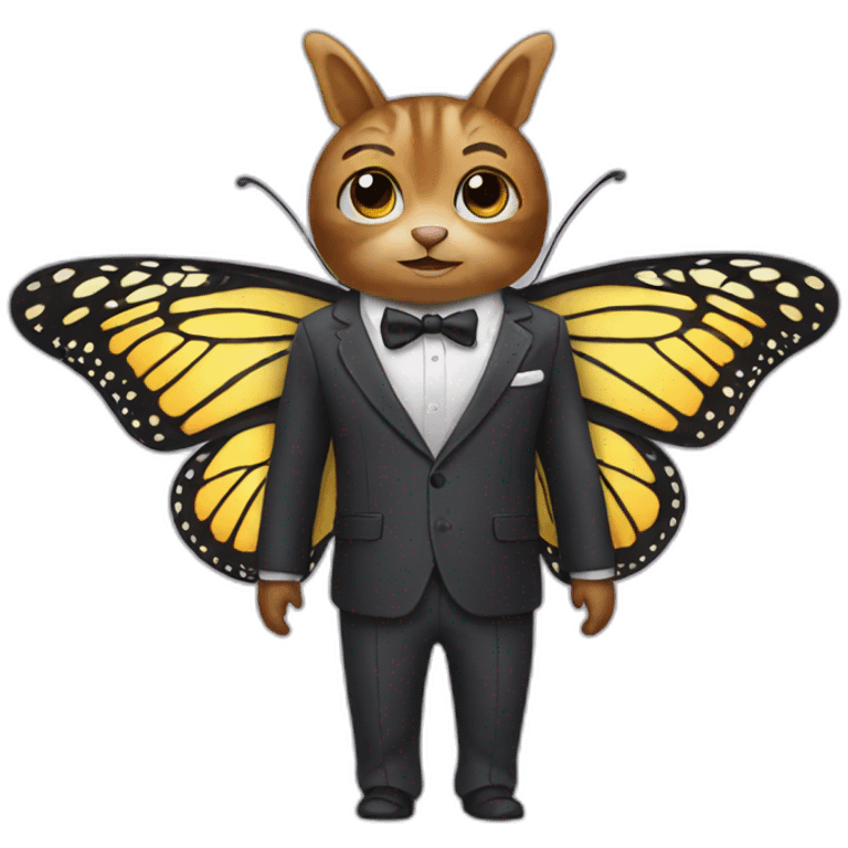 butterfly wearing suit emoji