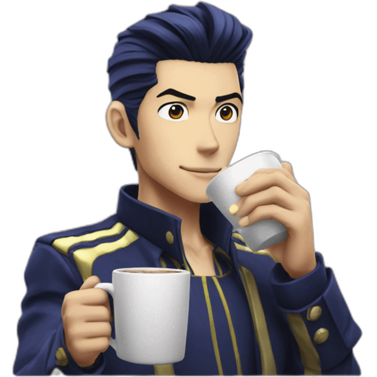 Josuke higashikata drinking coffee emoji