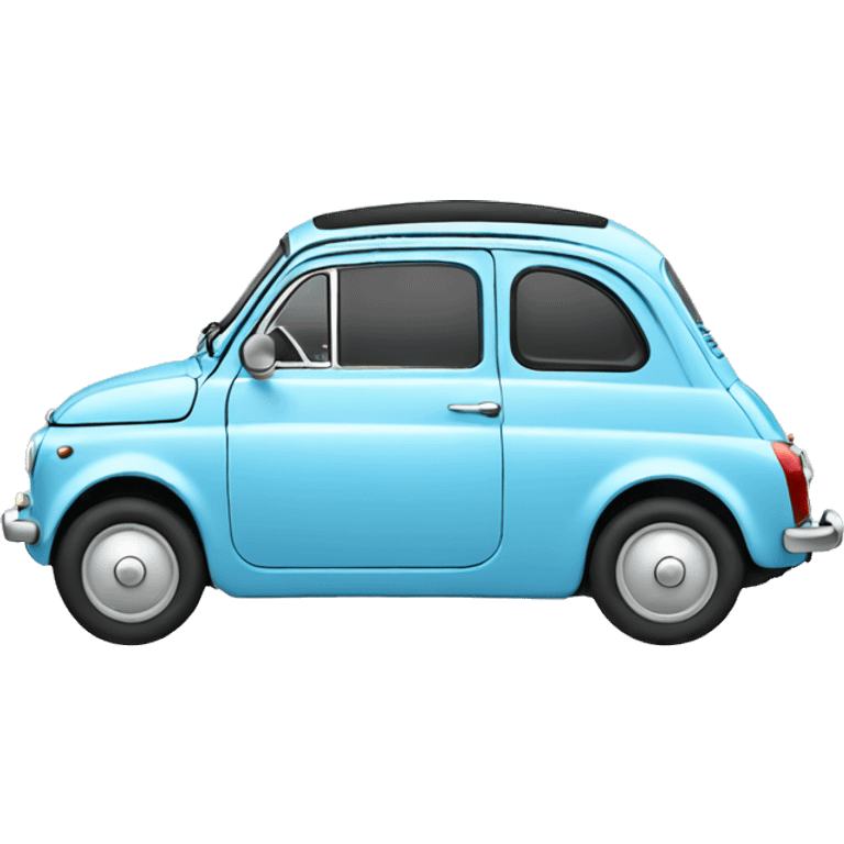 Light blue fiat 500 with eyelashes emoji