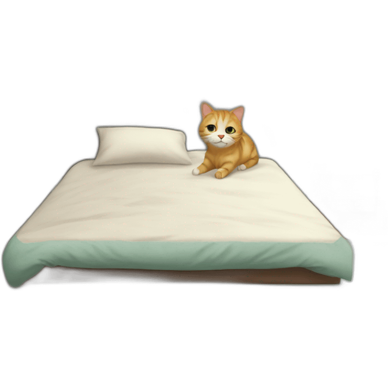 Cat leaving a present on a bed emoji