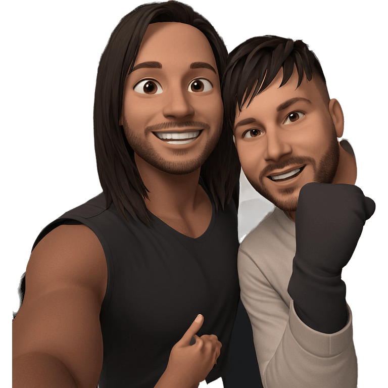 smiling couple in casual attire emoji