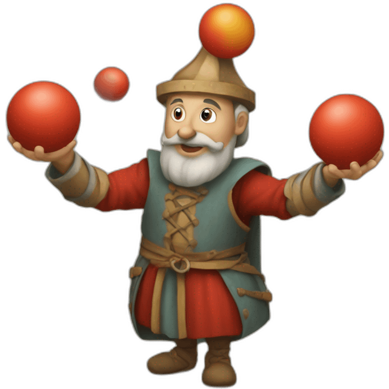 medieval juggler juggling 4 balls emoji