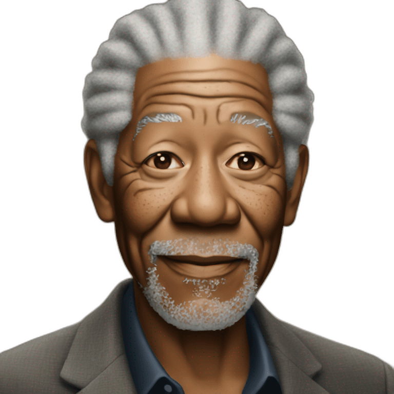 Morgan Freeman with an aureol emoji