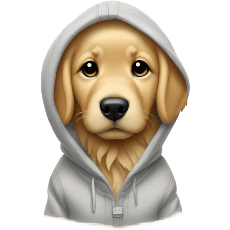 Golden retriever puppy wearing hoodie  emoji