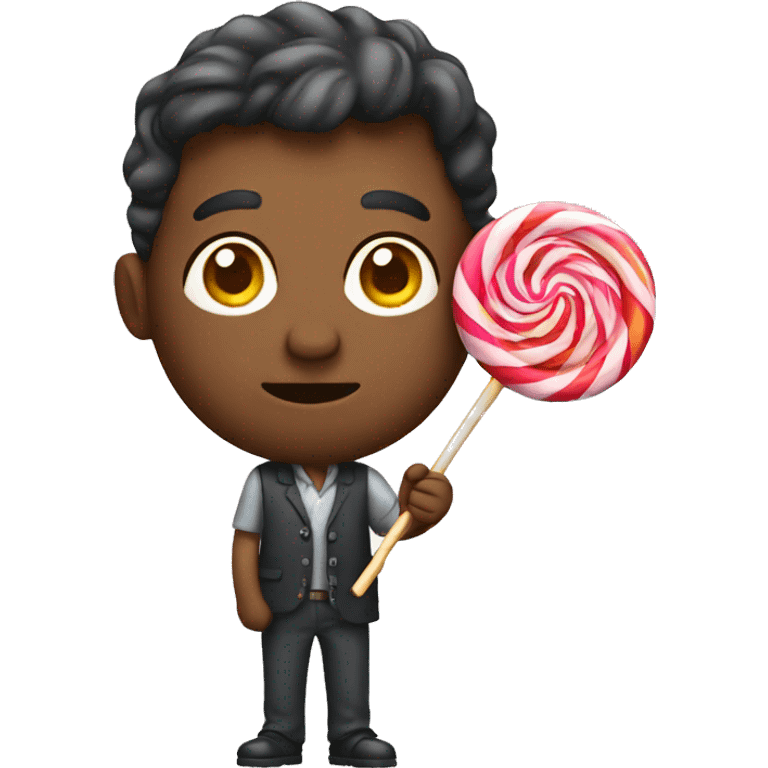 Man holding lollipop  emoji