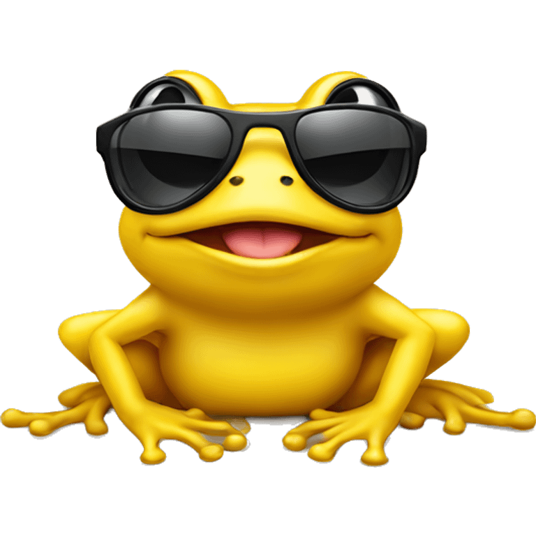 A yellow frog, giving a thumbs-up with a confident smile, wearing sunglasses emoji