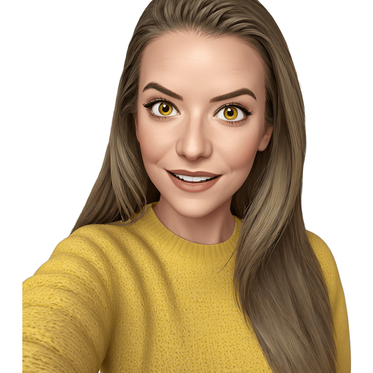 smiling girl in yellow sweater emoji