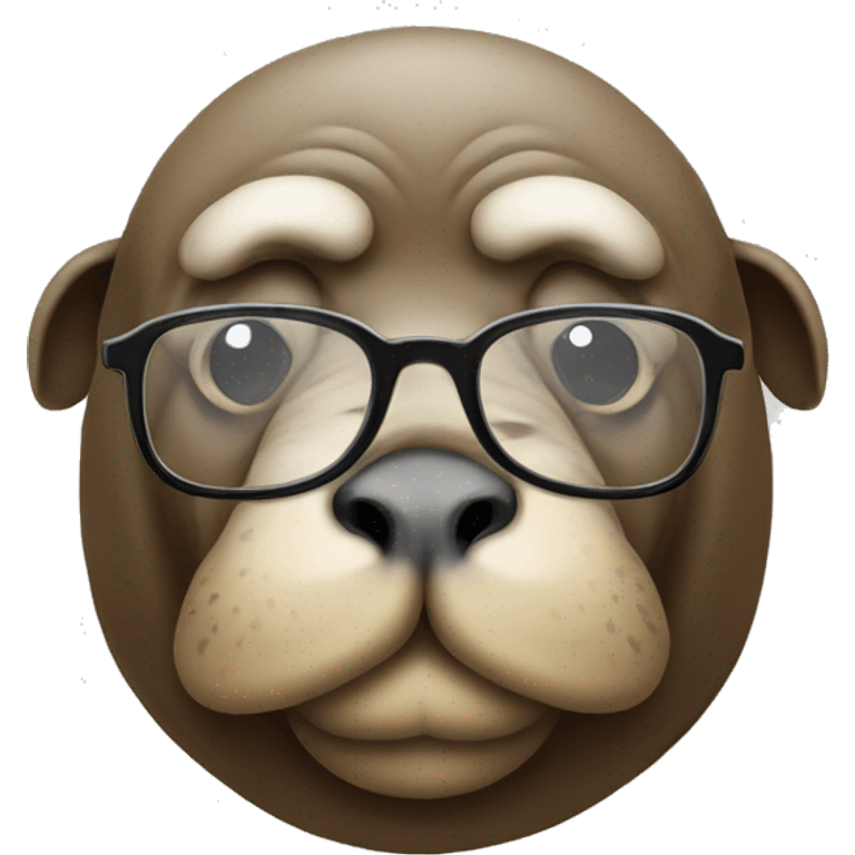 Walrus with glasses emoji