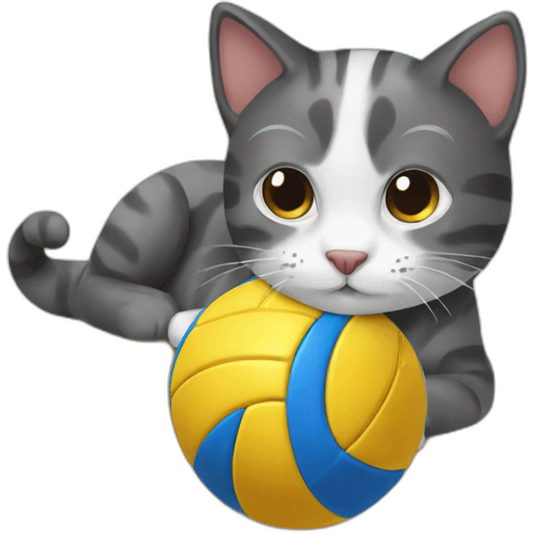 cats playing beach volleyball emoji