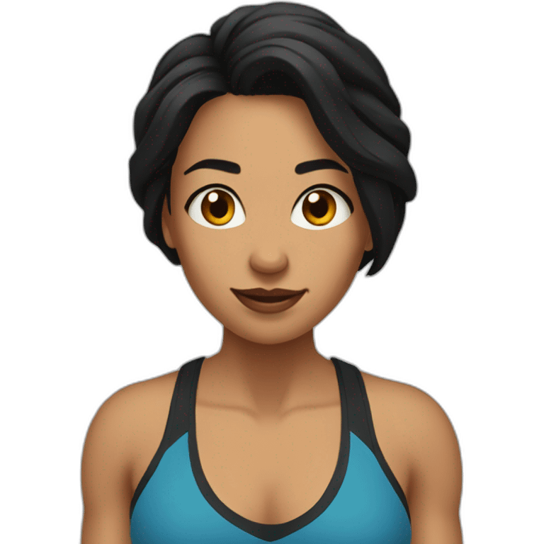 crossfit woman with black hair emoji