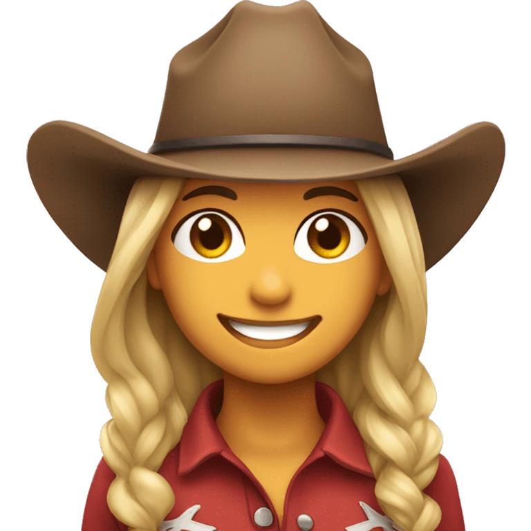 smiling girl in a cowboy hat emoji