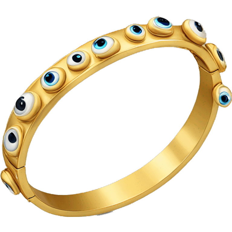 very thin gold bangle ring studded with eyeballs emoji