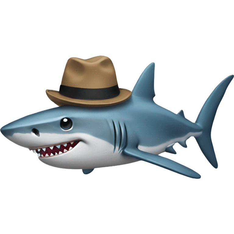 shark with hat emoji