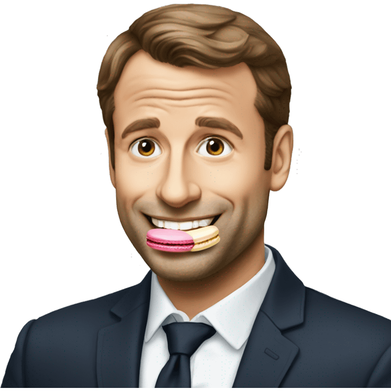 Macron eating a macaron emoji