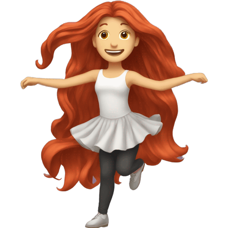 Long haired red head dancing  emoji