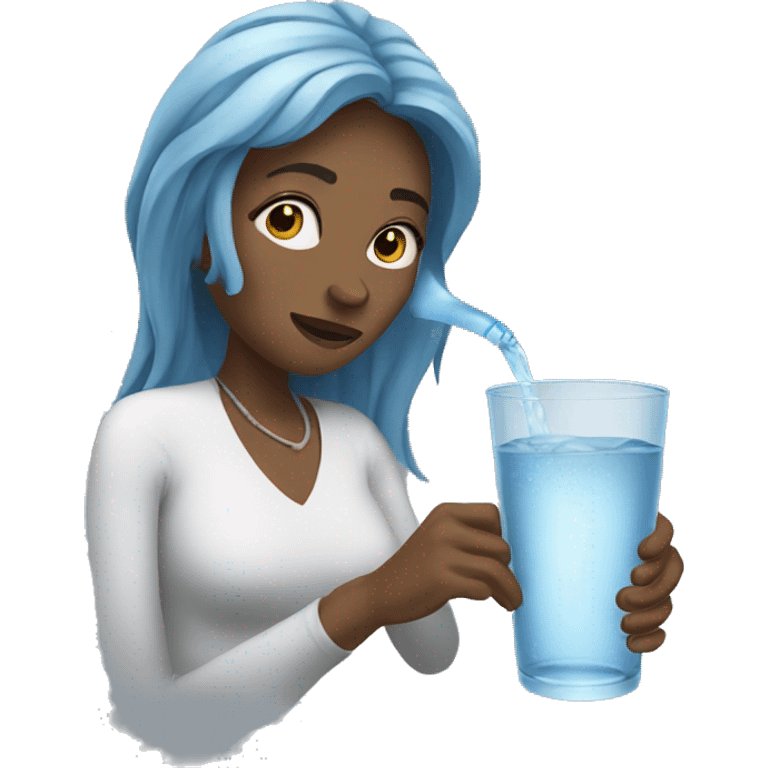 women drink water emoji