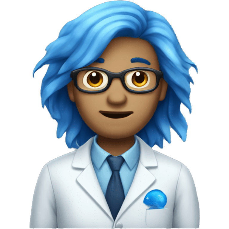 blue betta fish scientist emoji