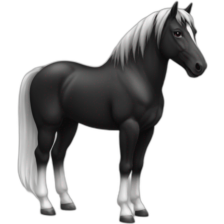 Cheval noir avec tache blanche sur front emoji