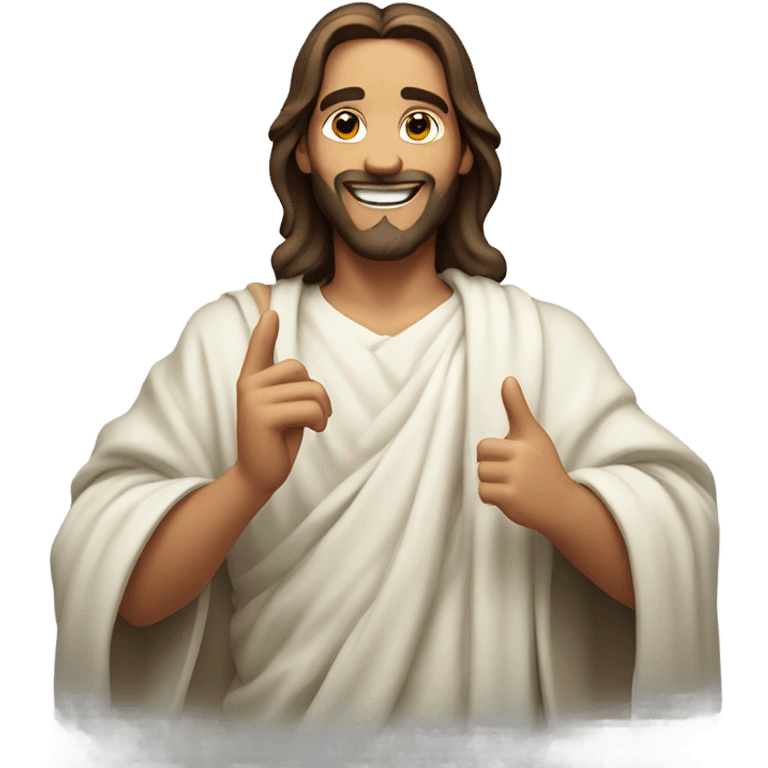 smiling Jesus in cartoon style  emoji