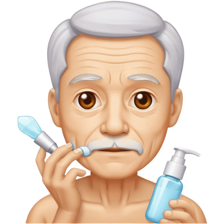 old man doing skincare emoji