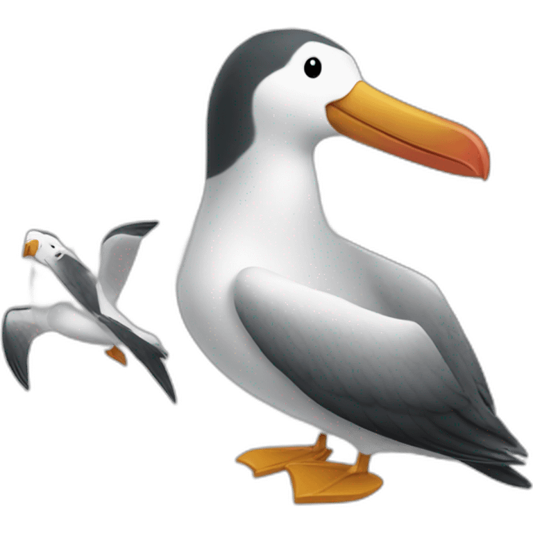 Two small albatross it seems we can’t fit all on a sailboat enmoji emoji