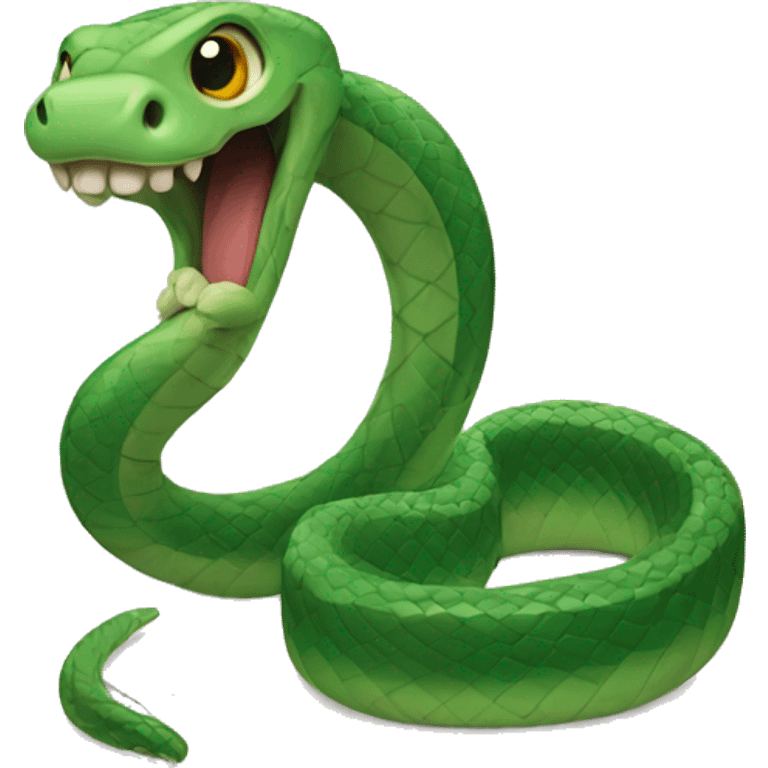 Green cute snake emoji