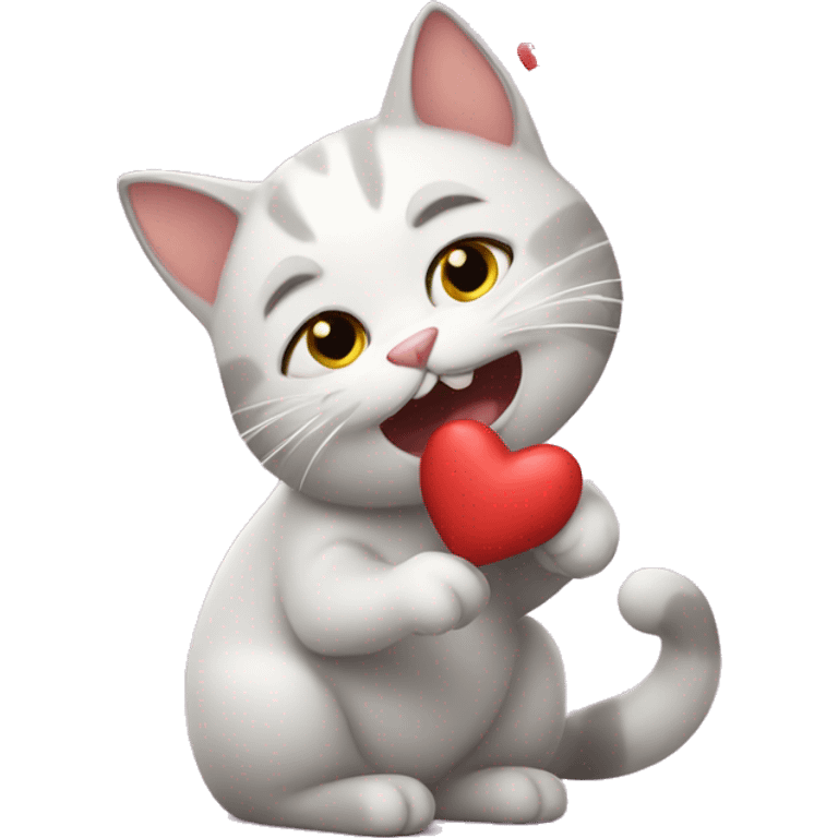 Cat blowing hearts emoji