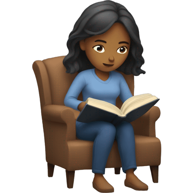 woman reading book, feeling bored emoji