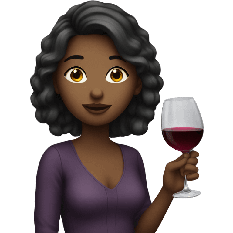 A girl drinking wine  emoji