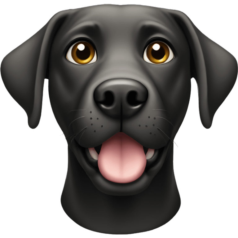 Black labrador dog face  emoji