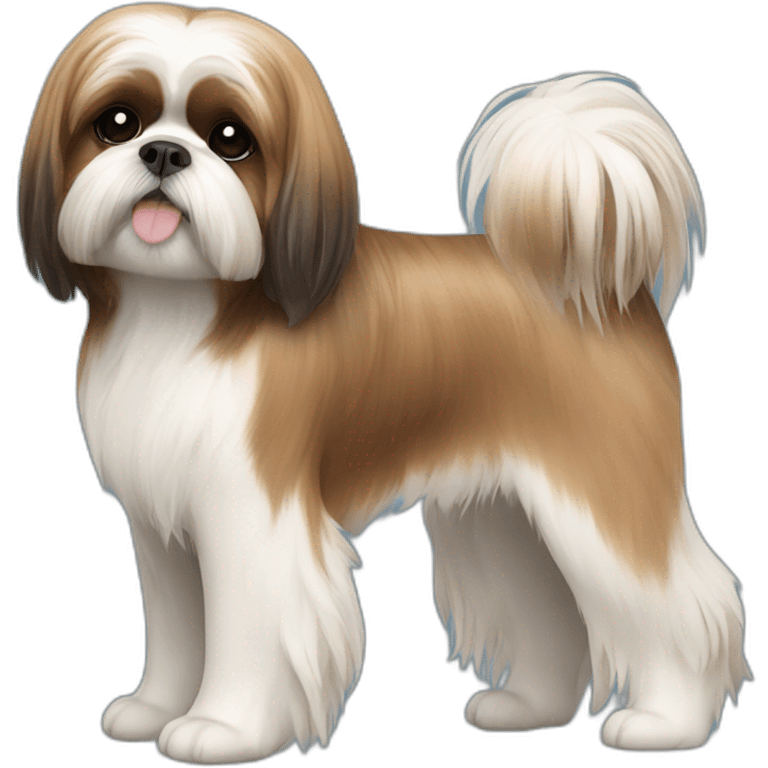 Dog Shih Tzu with long hairs full-body emoji