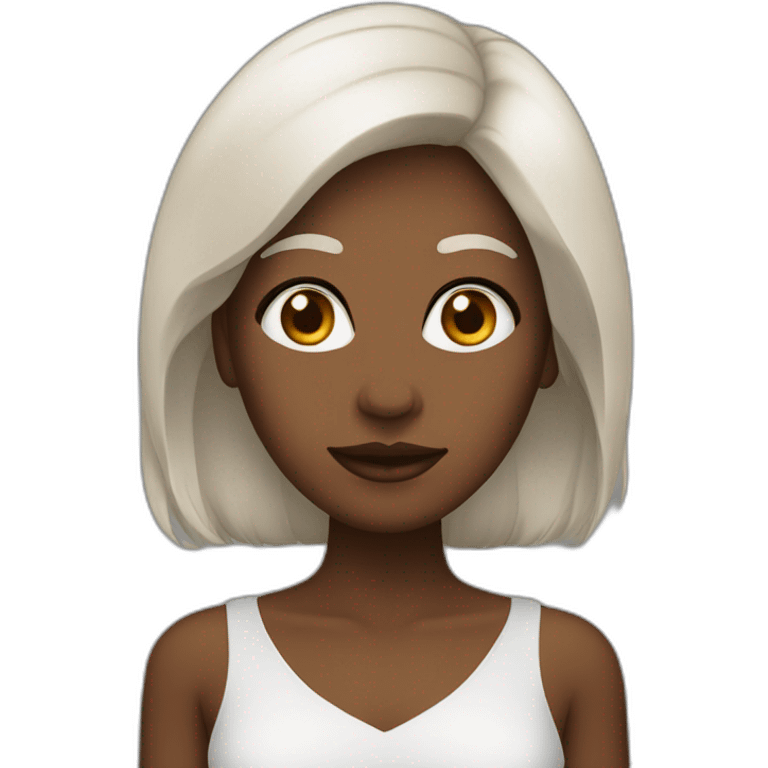 Mujer pelo negro, ojos marrones, piel blanca emoji