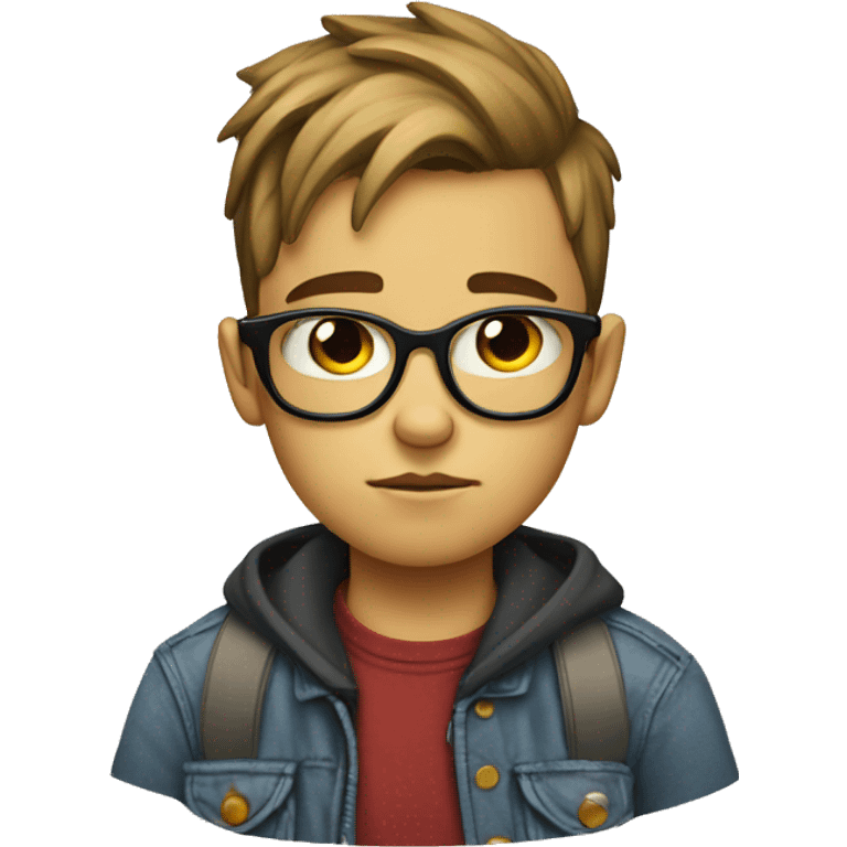 Hipster Kid bored emoji