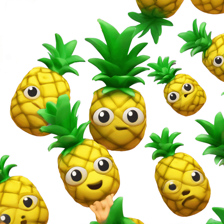 3D  pineapple  👱‍♀️🍍 with big shiny eyes.  pineapple cute  ☺️ emoji