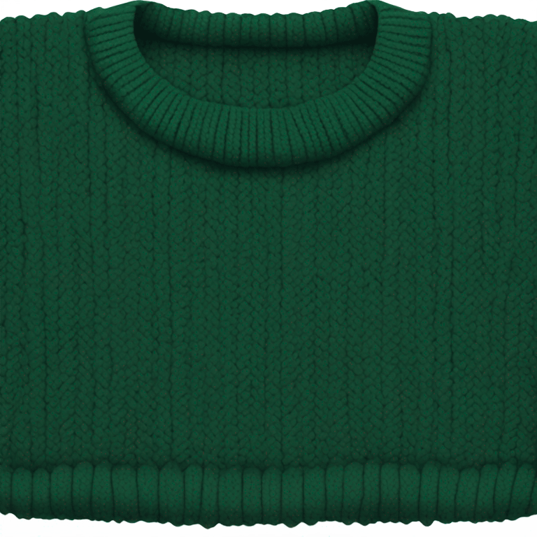 Dark green cropped oversize wool sweater, isolated emoji