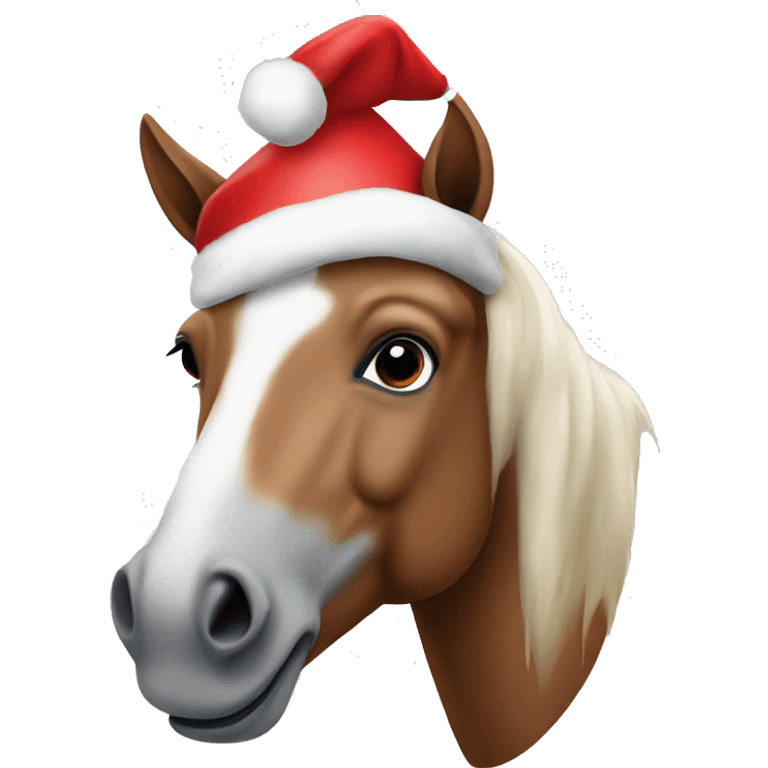 horse with a santa hat on emoji