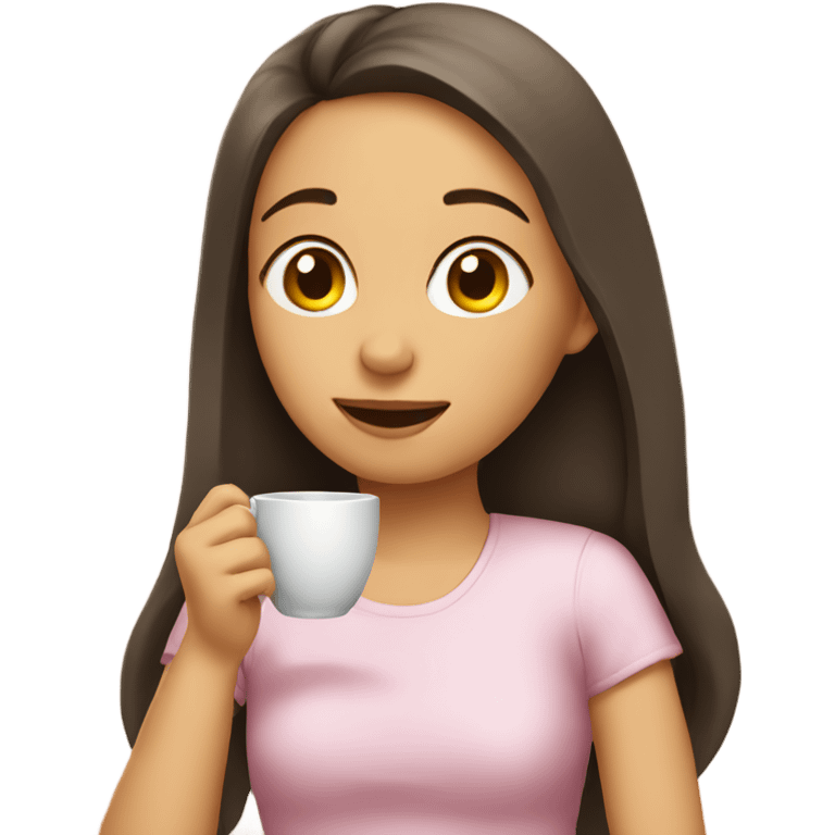 Girl sipping tea emoji