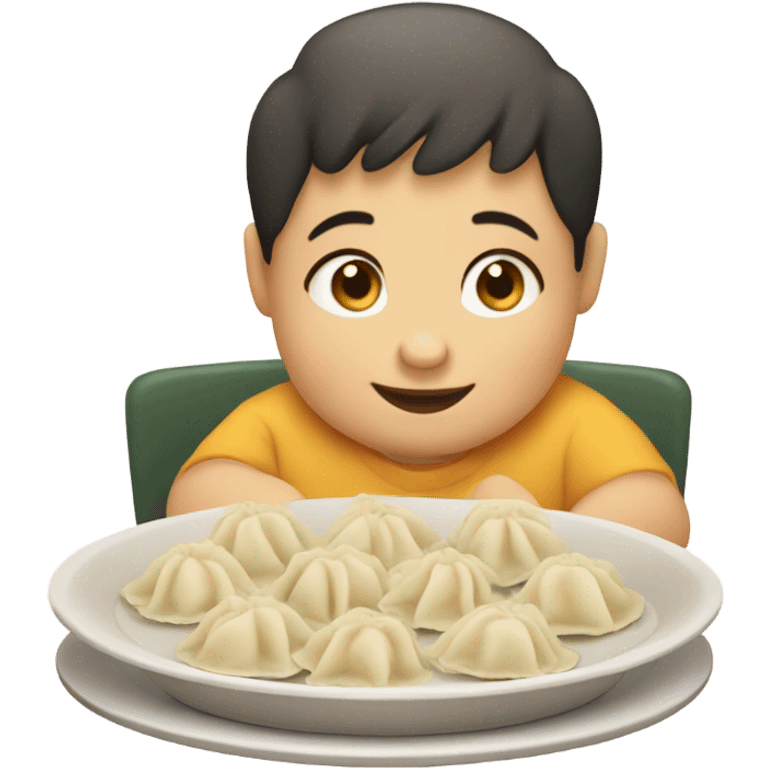 fat kid eating dumplings  emoji