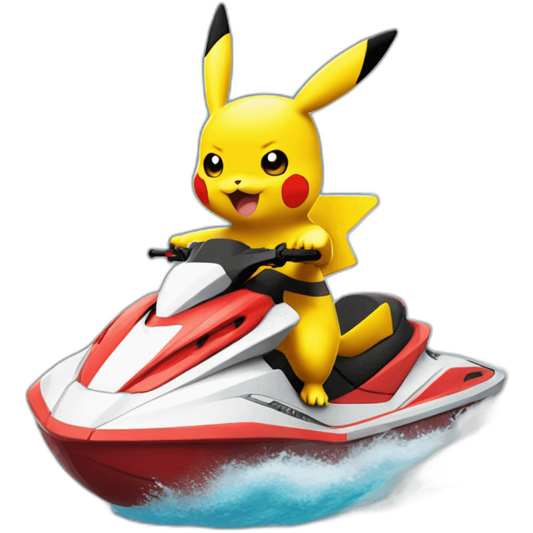 Pikachu sur un jetski dracaufeu emoji