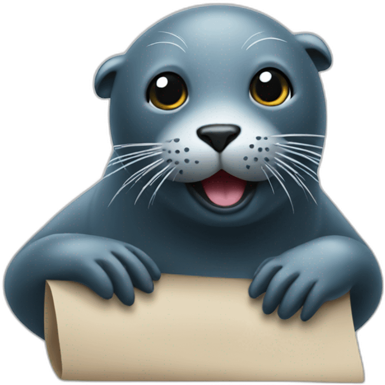 seal working on an office emoji