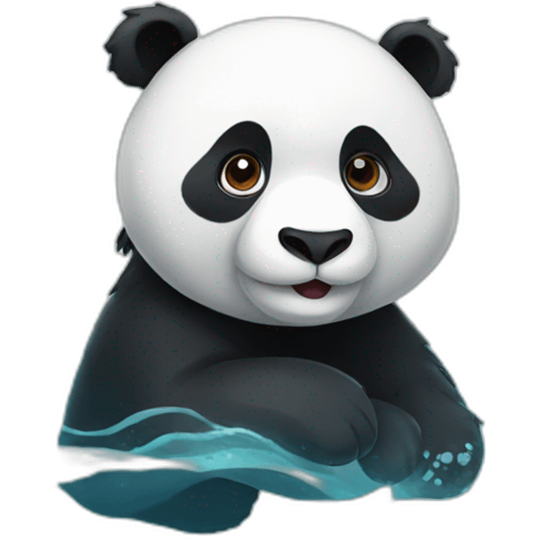 Panda swimming emoji